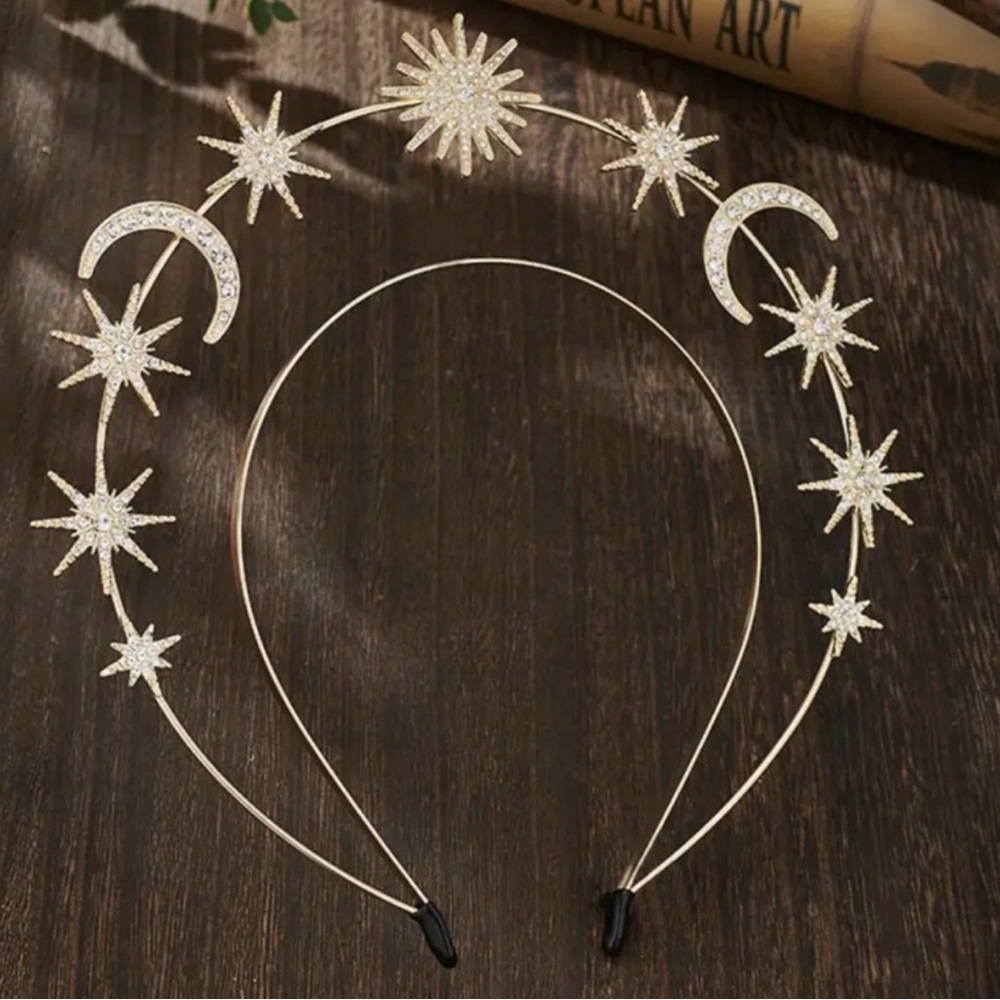 Baroque Gold Star and Moon Headband